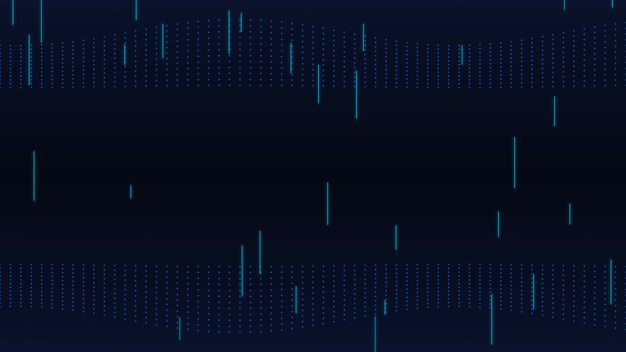 Abstract Digital Waveform Animation with Glowing Blue Particles and Lines