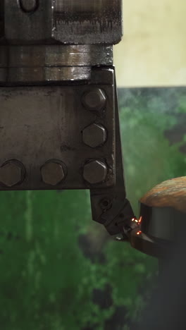 industrial metal machining process with a lathe