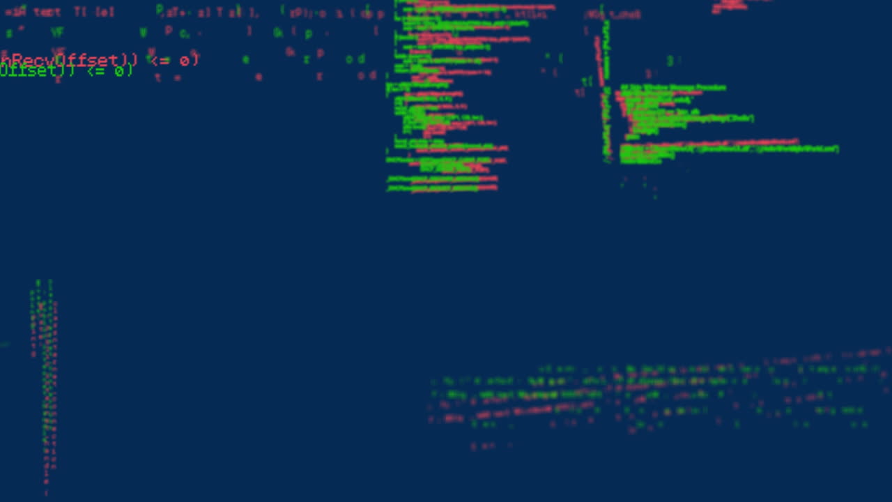 Animation of data processing on navy background