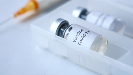 covid-19 vaccine vials in storage