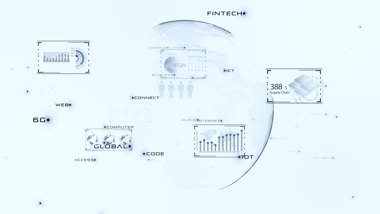 tecnología 5g y ai, concepto de red de comunicación global. gráfico de negocios 6g. negocios globales.