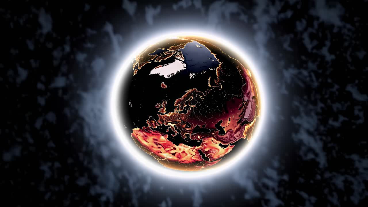 Abstract Glowing Earth Globe