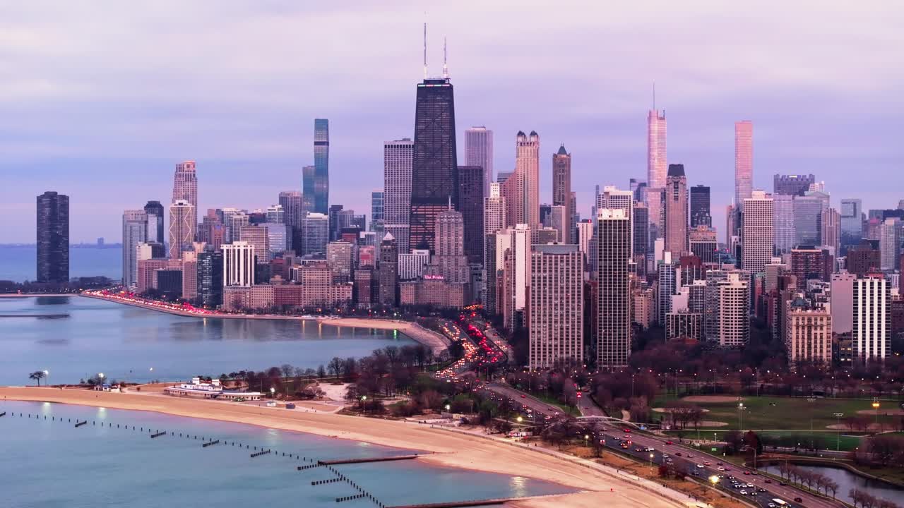 시카고 골드 코스트 (chicago gold coast) 에 있는 블루 아워 (blue hour)