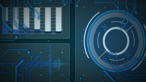 Animación-Del-Alcance-Y-Procesamiento-De-Datos-Sobre-Placa-De-Circuito-En-Pantallas.