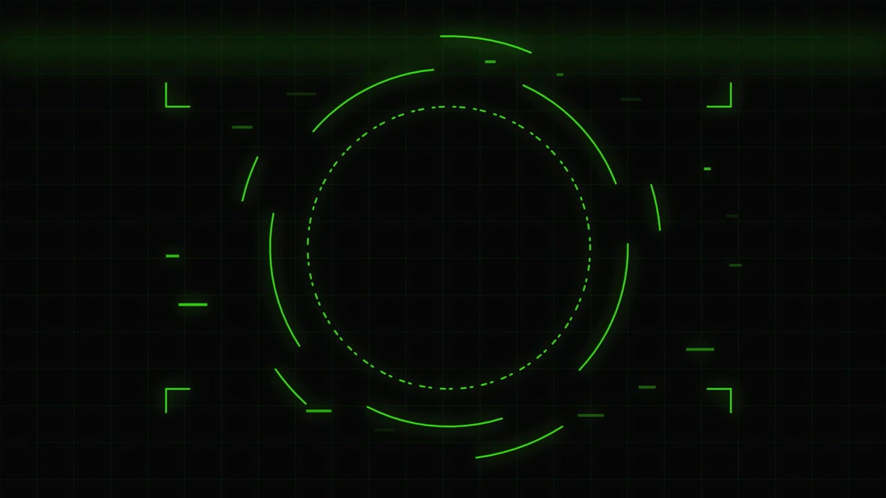 Futuristic Green Digital HUD Interface Circle Animation