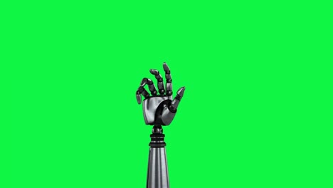 robot arm spinning on a green background