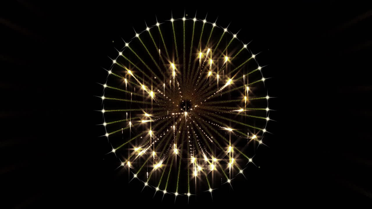 검은 바탕에 불꽃놀이의 애니메이션