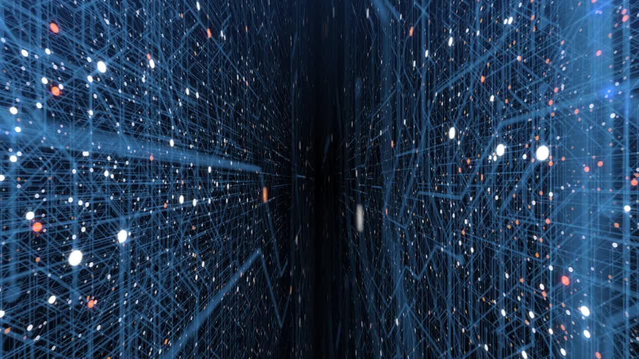 4K seamless loop of print circuit technology cyber and futuristic concept. Circuit Board with moving electrons. CPU processing Data. Futuristic HUD technology Screen Data animation.