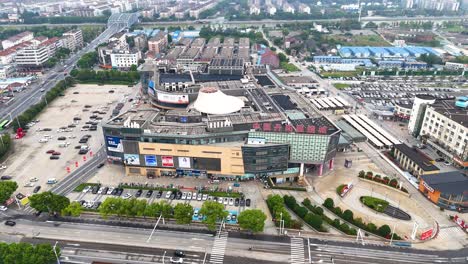 aerial view of a large shopping mall in china