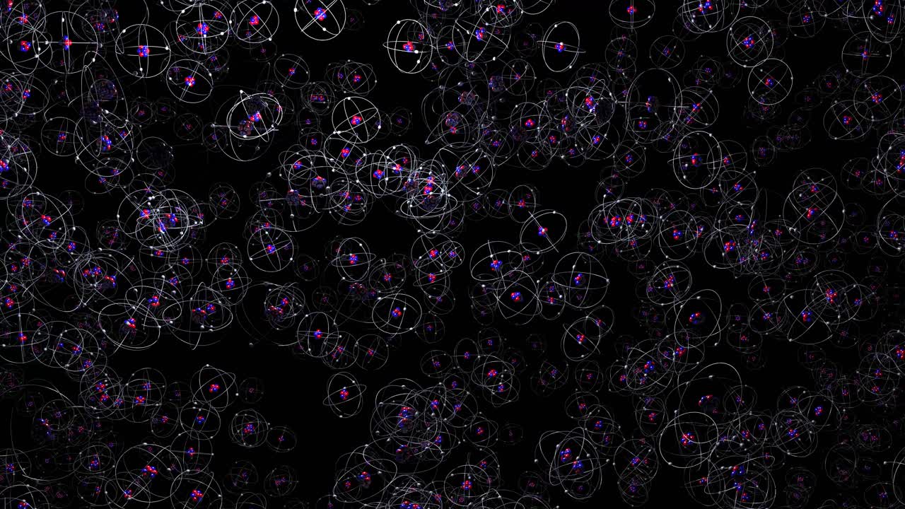 원자, 입자, 회전하는 양성자, 중성자, 전자, 4k