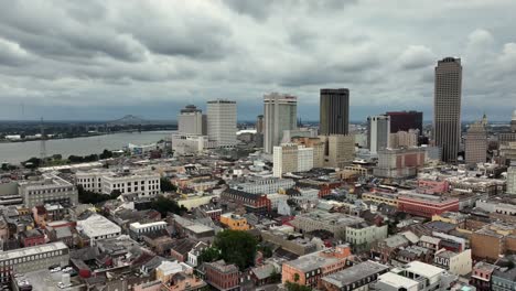 aerial pan view of new orleans