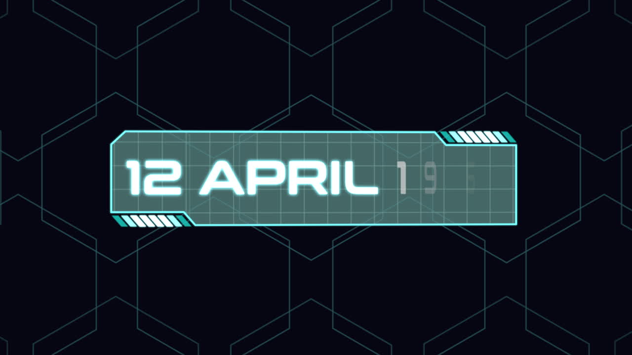 12 de abril de 1961 con elementos hud en pantalla digital.