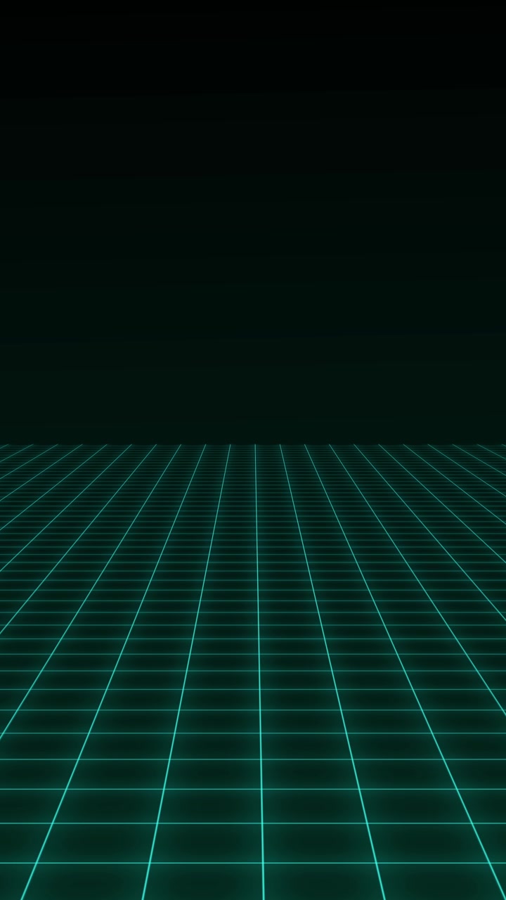 Retro Futuristic Neon Grid Moving Forward in Digital Space