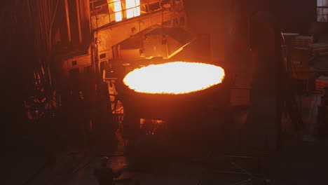 molten metal in a casting machine