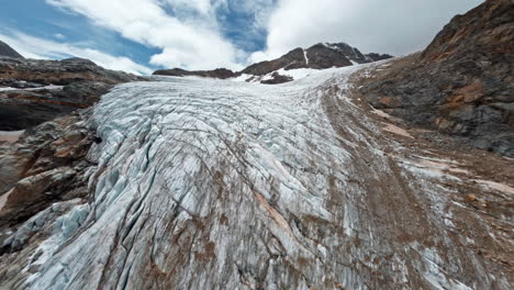 Majestic glacier on Bernina Pass, Switzerland; serene outdoor landscape