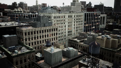 looking down at new york city