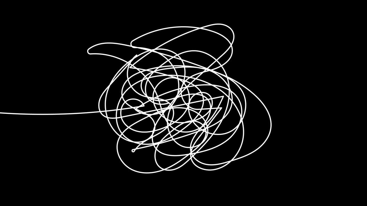 dibujo a mano enredado boceto o línea negra forma esférica de garabateo abstracto enredado círculo de dibujos caóticos círculos de dibujo o hilo de nudo