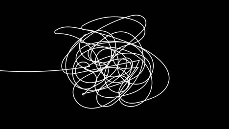 hand drawn tangle scrawl sketch or black line spherical abstract scribble shape. tangled chaotic doodle circle drawing circles or thread clew knot