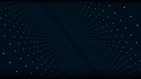 abstract space background, geometry surfaces, lines and points. abstract tunnel grid. abstract particles background. camera flying through the abstract spiral twisted particle background