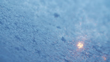 early morning frosted car window texture. 4k