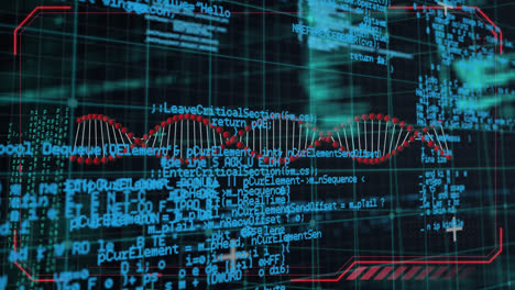 Animation-of-dna-strand-spinning-and-data-processing-over-grid