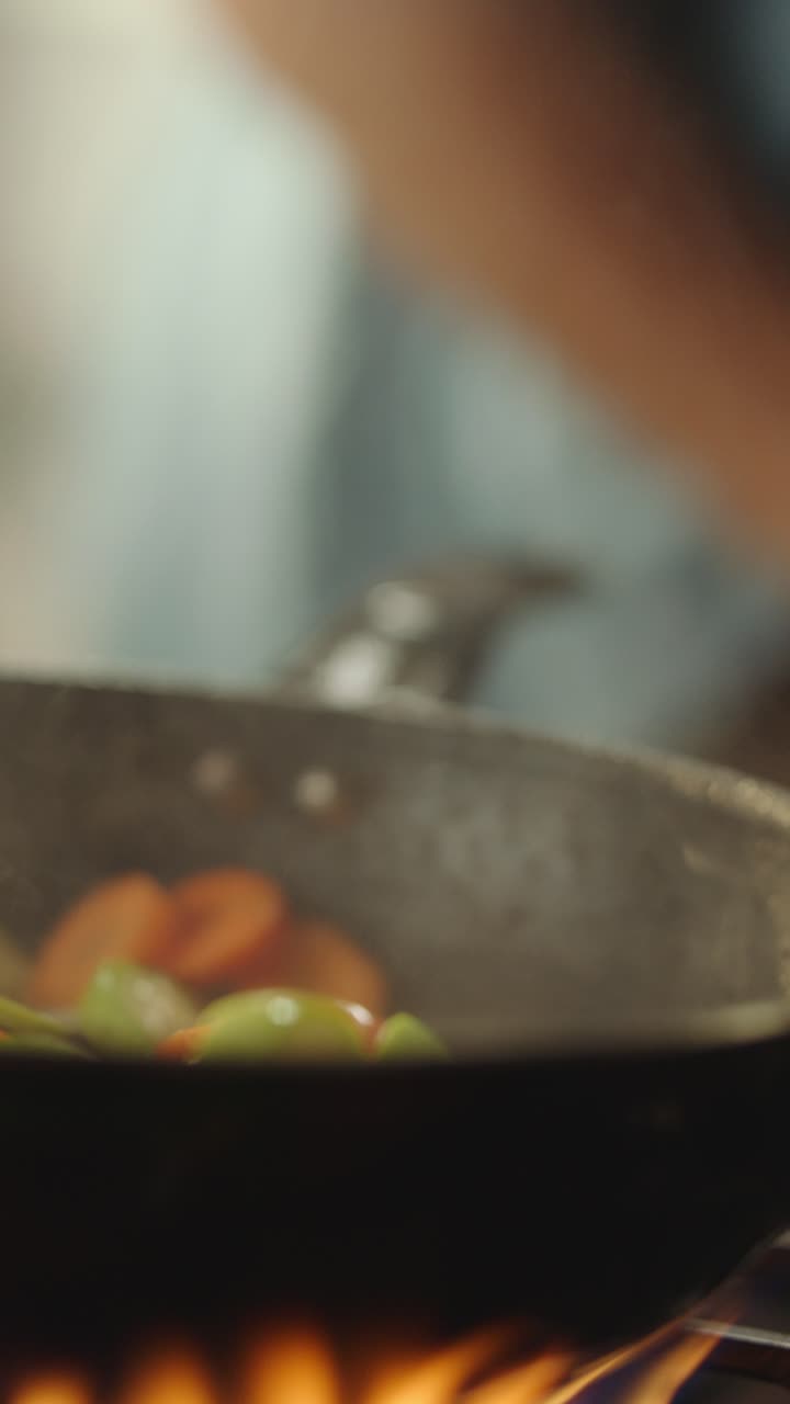 Vegetables being cooked in a pan