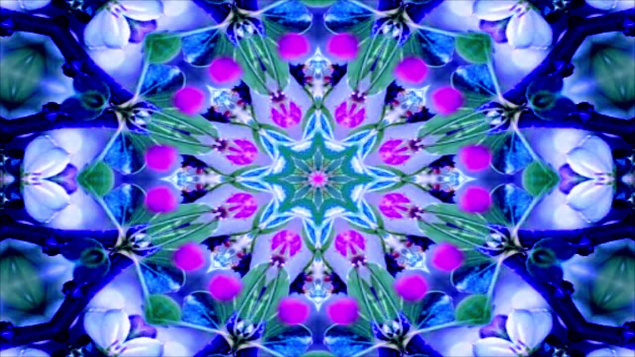 el fondo de movimiento del caleidoscopio abstracto, el fondo en bucle.