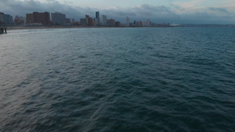 durban ocean drone shot revealing coast line