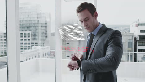 Businessman-using-his-smartwatch