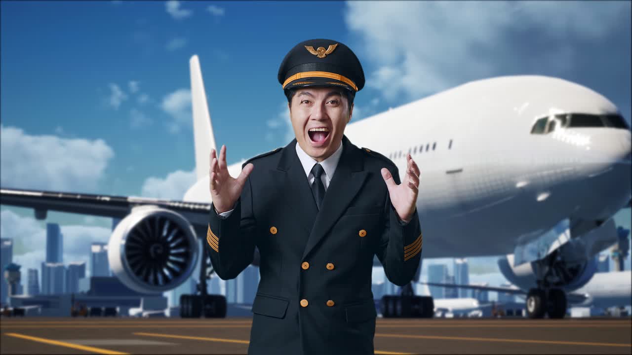 공항에서  놀란 조종사
