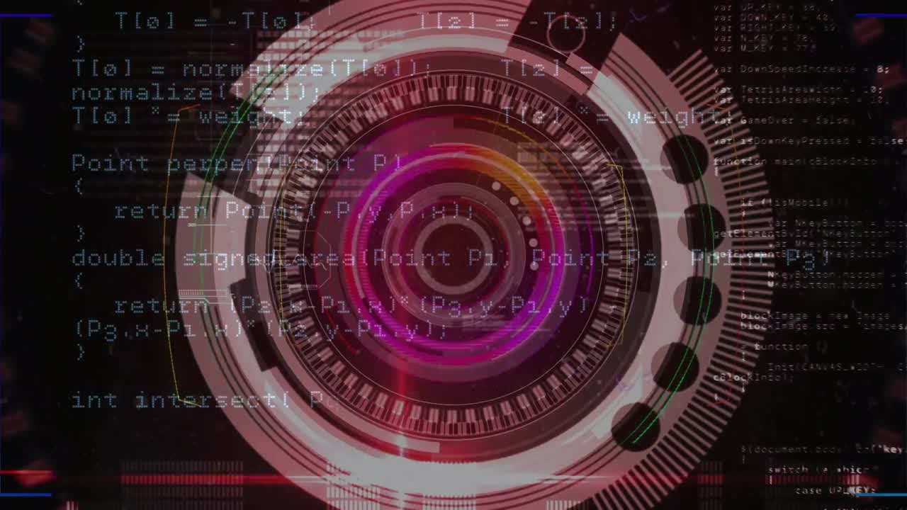 animación del procesamiento de datos sobre el alcance del escaneo sobre un fondo oscuro