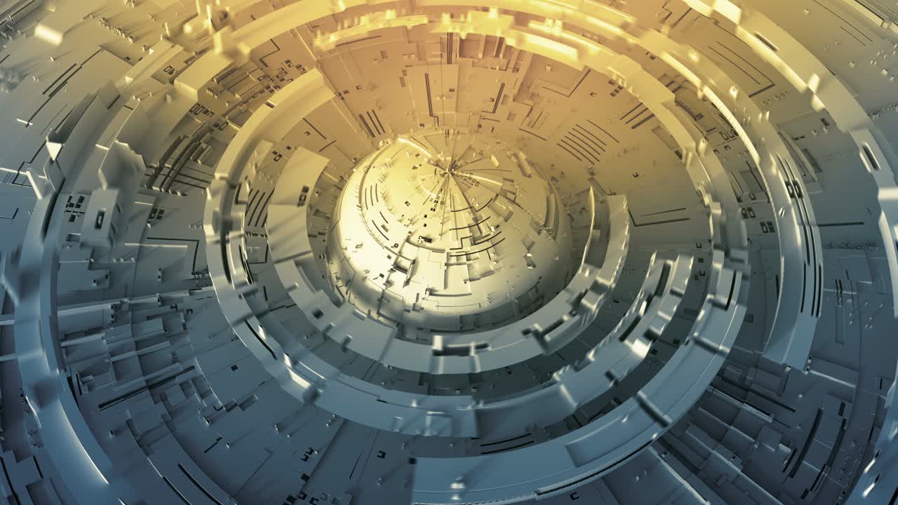 기계적 원 섹터 (seamless loop) 3d 렌더링 애니메이션