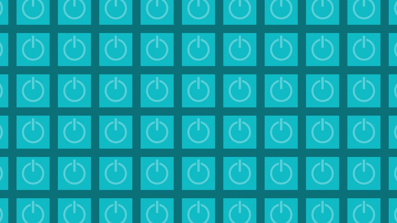 Repeating Pattern of Teal Power Buttons