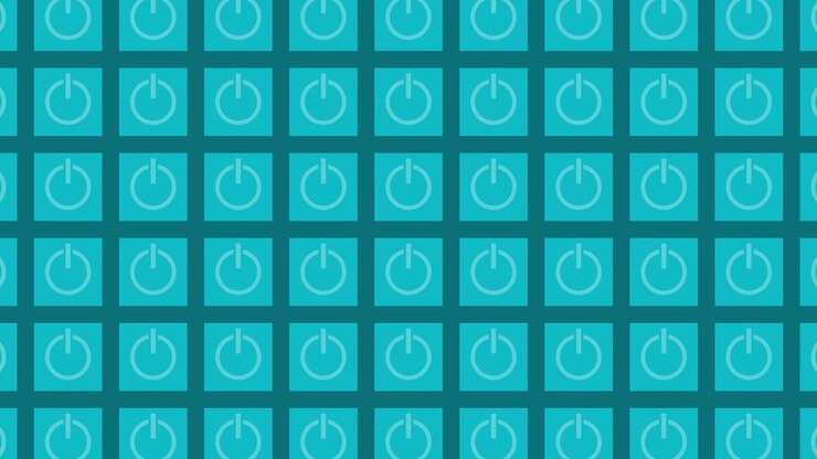 Repeating Pattern of Teal Power Buttons