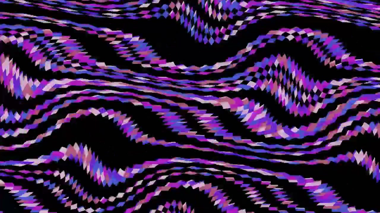 Abstraktní vlnitý vzor fialových a modrých geometrických tvarů