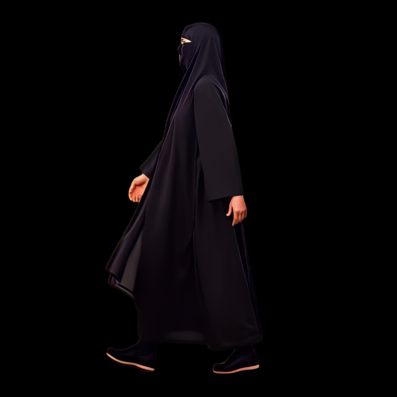 Elegant traditional cultural attire animation isolated asset, transparent 4K video, alpha channel