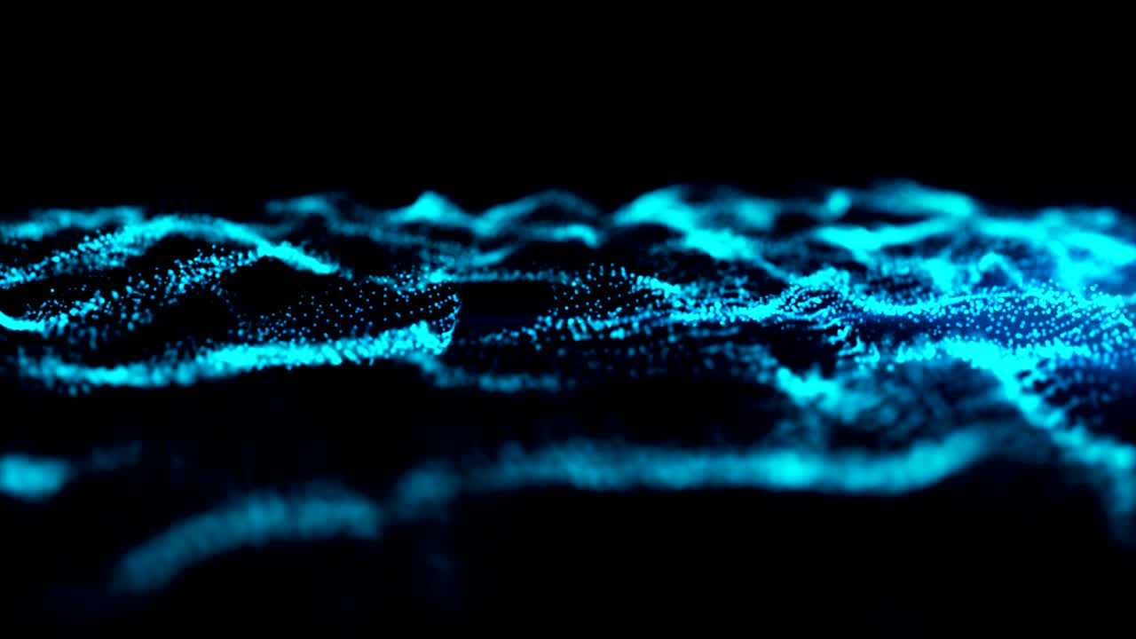 flujo de partículas de onda de bucle digital, fondo abstracto