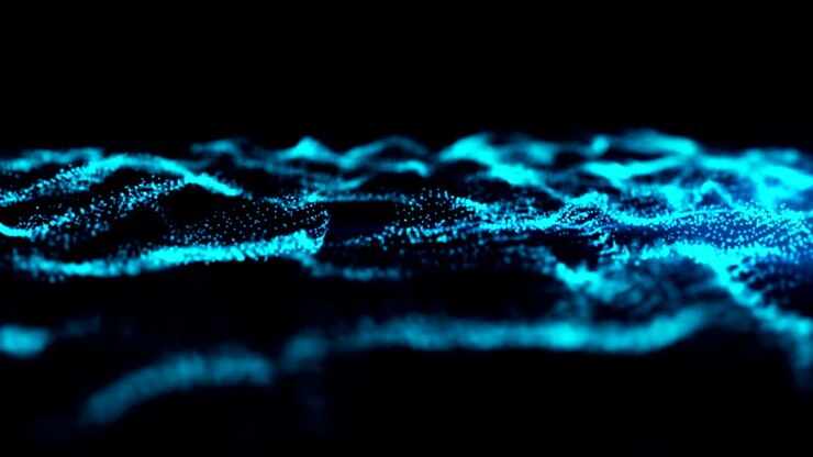 Digital loop wave particles flow, Abstract background