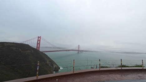 golden gate bridge on a rainy day in california, usa