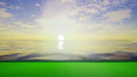 sunrise over calm waters with vibrant colors reflecting on the surface
