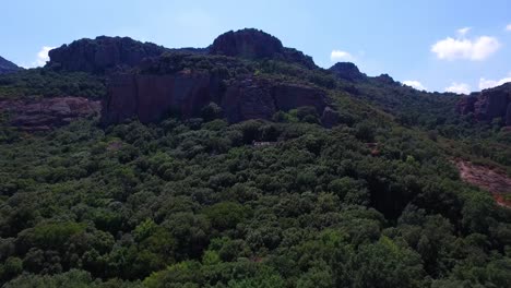 Aerial-view-of-landscape-of-Cannes-mountain-and-canyon-at-sunny-summer-morning