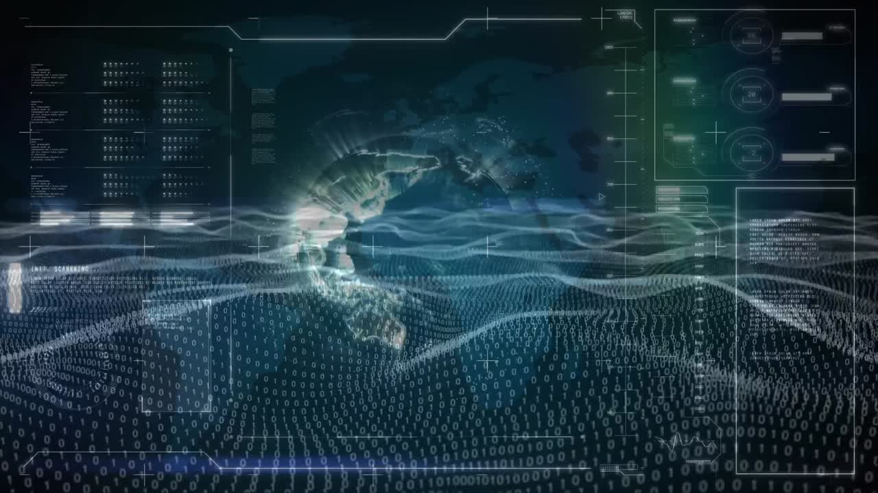 globo giratorio y gráfico de paisaje