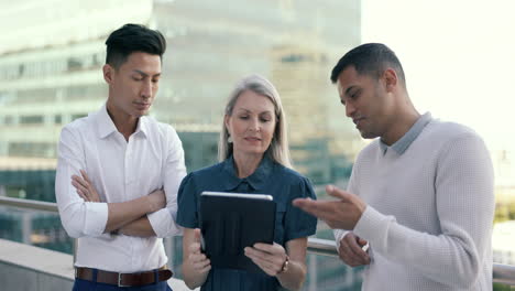 business people on rooftop