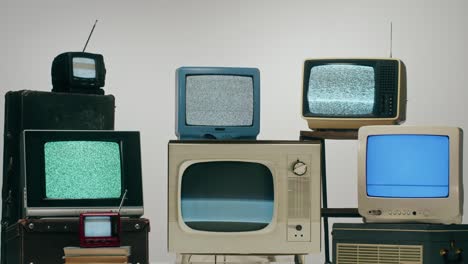collection of vintage televisions
