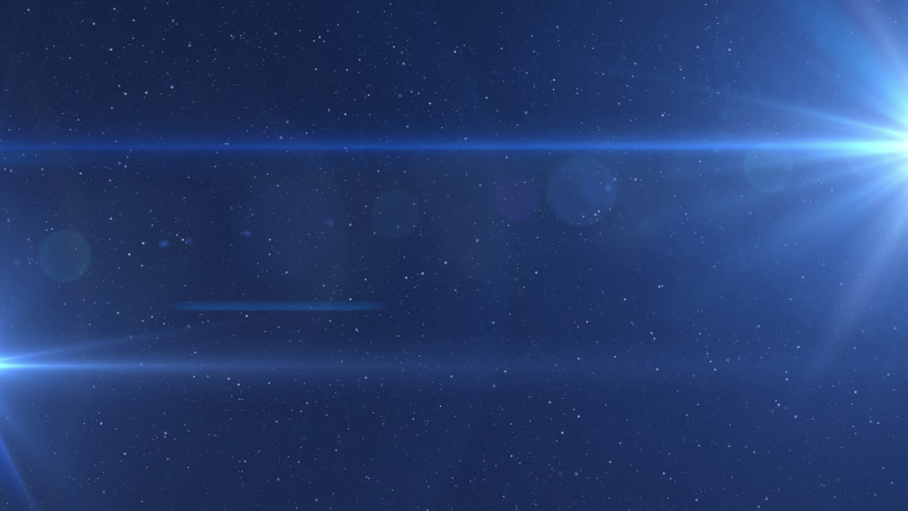 파란색 배경의 복사 공간에 대한 파란색 빛의 점의 디지털 애니메이션