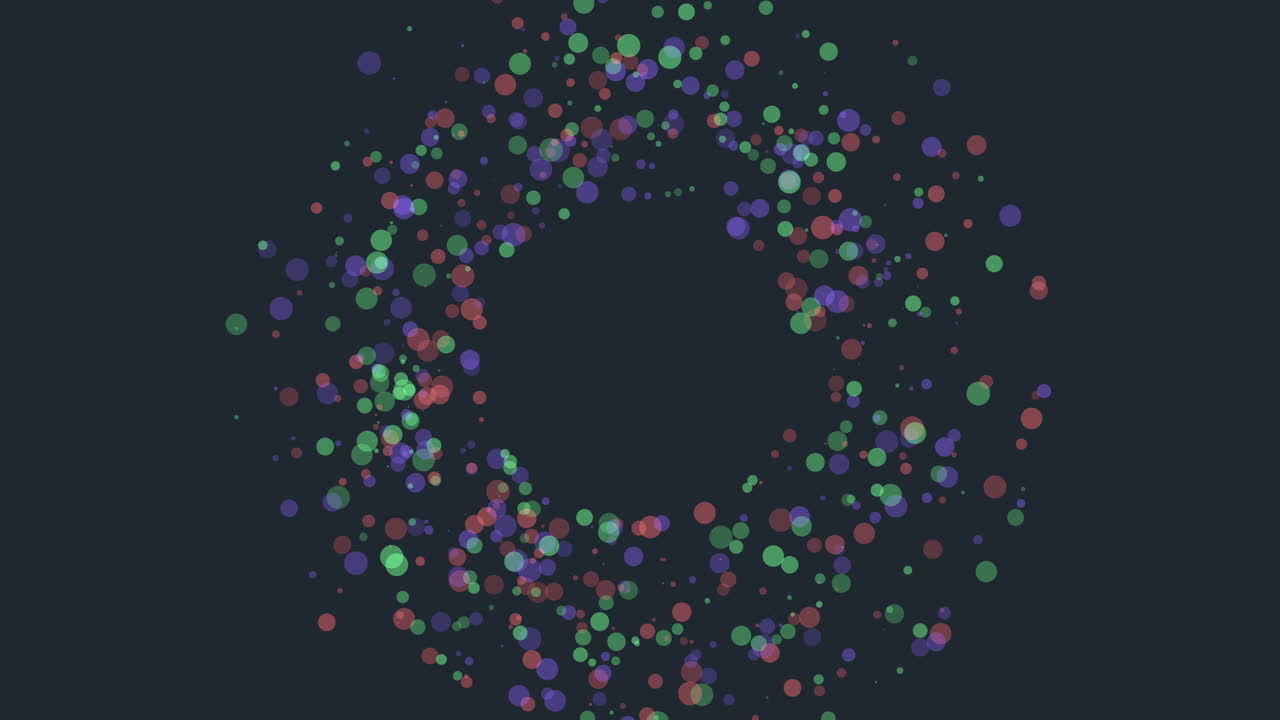 confeti de colores en movimiento con luz led de arco iris en galaxia negra