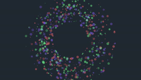 confeti de colores en movimiento con luz led de arco iris en galaxia negra