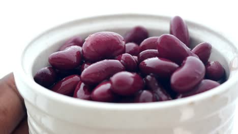 red kidney beans in a white bowl