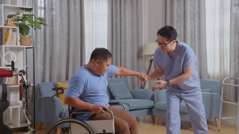 physical therapy assistance for a patient in a home care setting