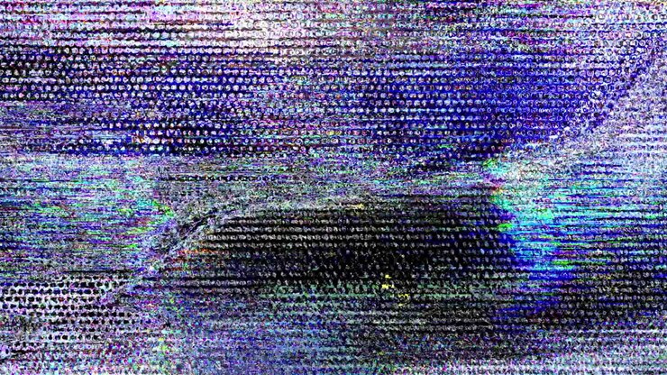 Sfondo astratto con rumore glitch digitale e statico.